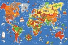 Mapa świata (91cm x 203cm)